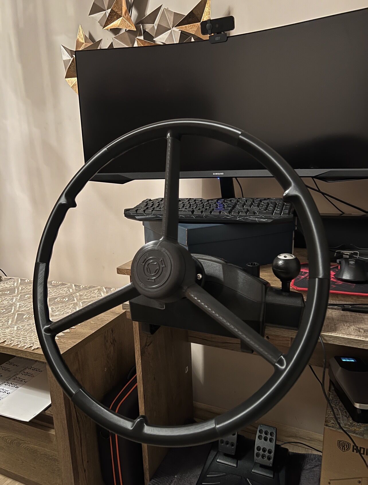 3D nyomtatott kamion kormány Logitech bázisra