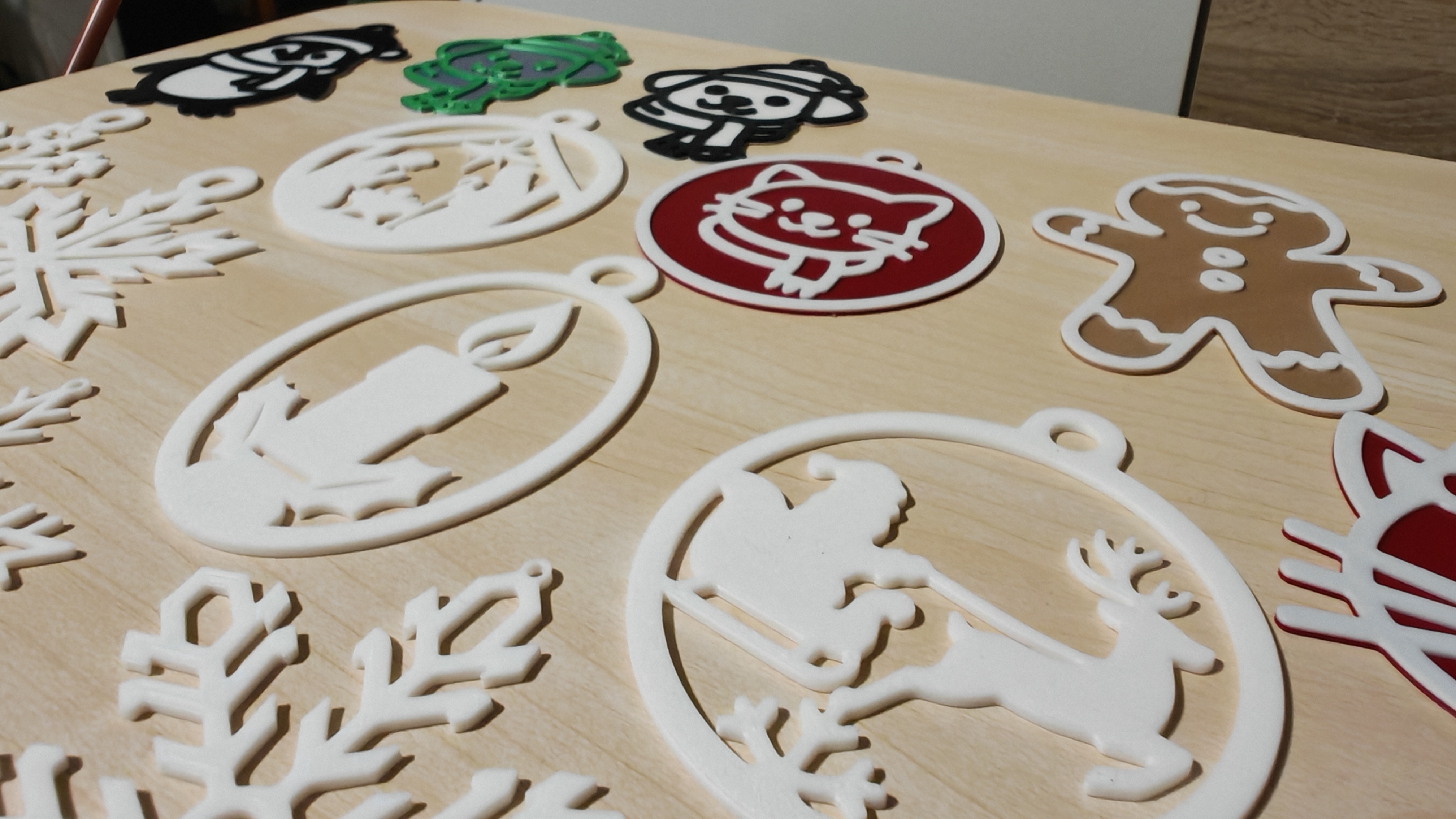 3D nyomtatott karácsonyfa díszek