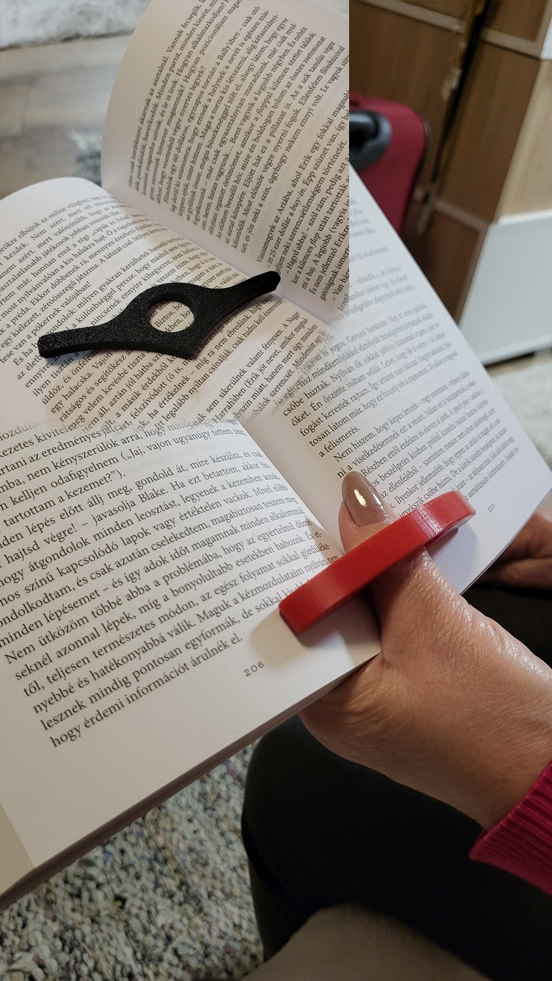 3D nyomtatott könyv tartó gyűrű