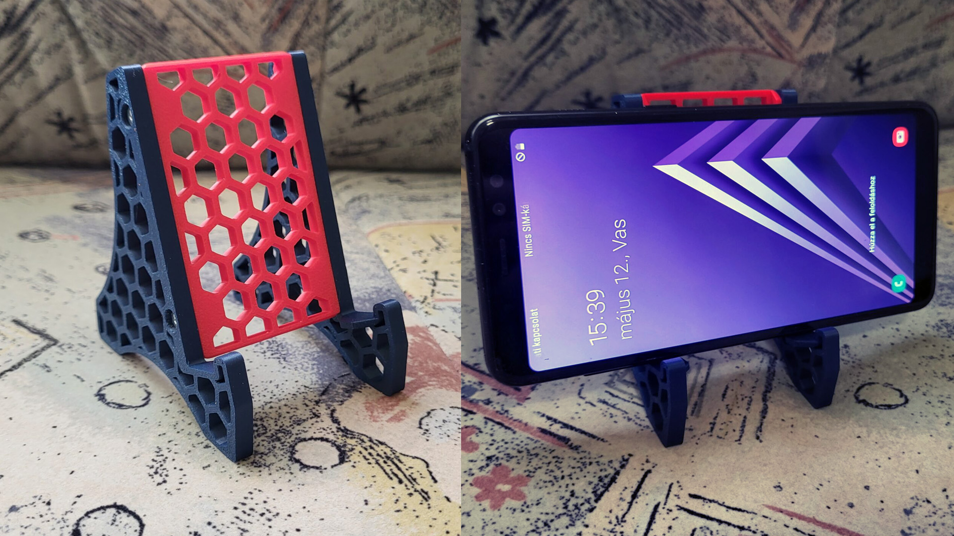 3D nyomtatott telefon tartó