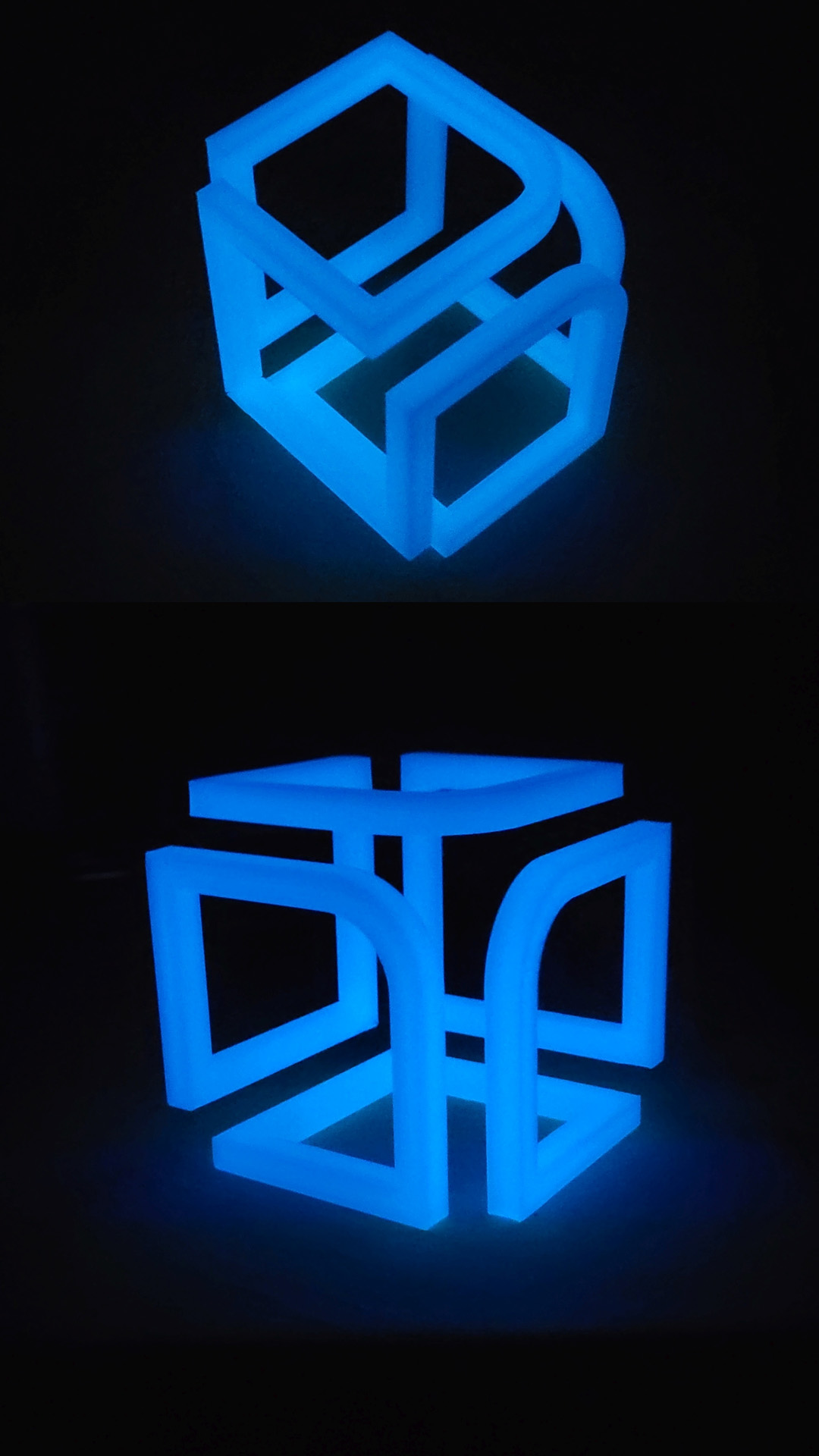 3D nyomtatott tárgy foszforeszkáló anyagból