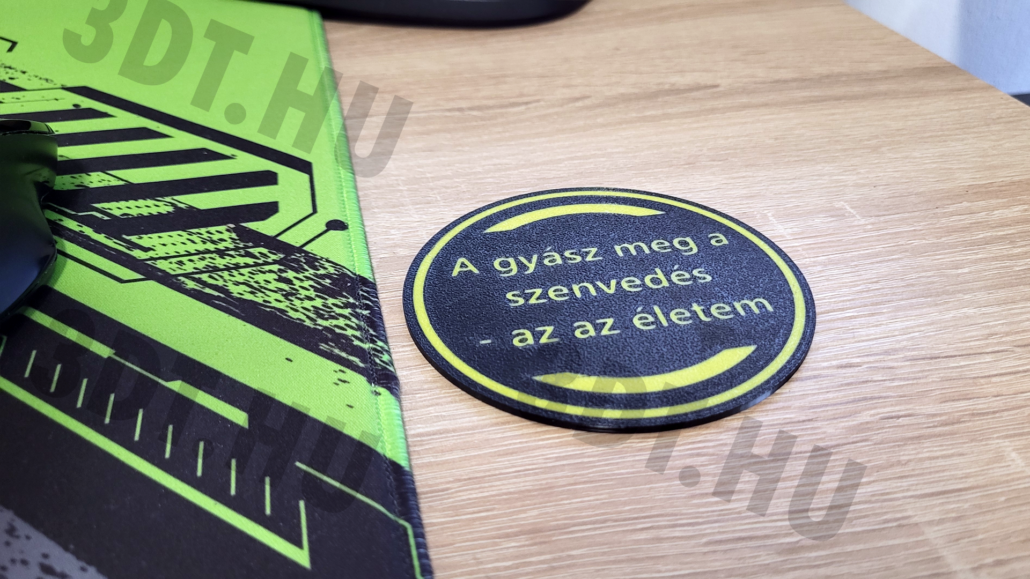 A gyász meg a szenvedés 3D nyomtatott poháralátét
