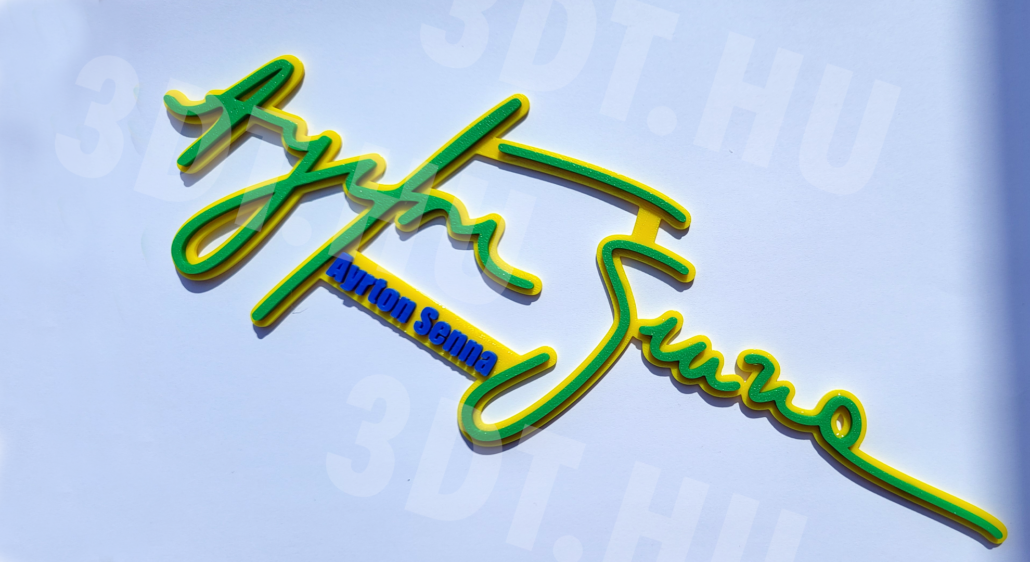 Ayrton Senna 3D nyomtatott aláírás